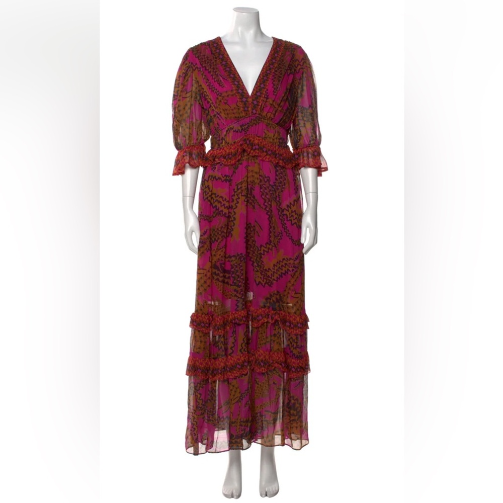 Elegant FARM RIO Pink Alligator Print Women's Dress XL